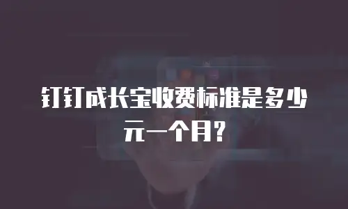 钉钉成长宝收费标准是多少元一个月？