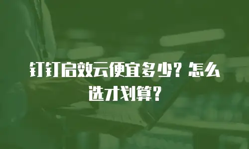 钉钉启效云便宜多少？怎么选才划算？