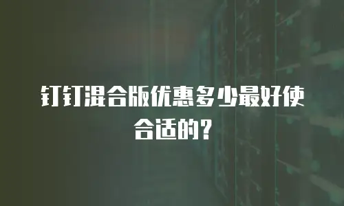 钉钉混合版优惠多少最好使合适的？