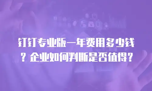 钉钉专业版一年费用多少钱？企业如何判断是否值得？
