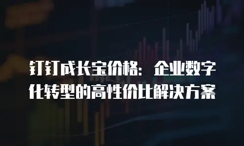 钉钉成长宝价格：企业数字化转型的高性价比解决方案
