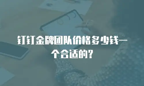 钉钉金牌团队价格多少钱一个合适的？