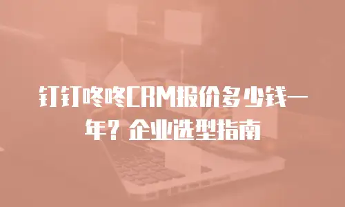 钉钉咚咚CRM报价多少钱一年？企业选型指南