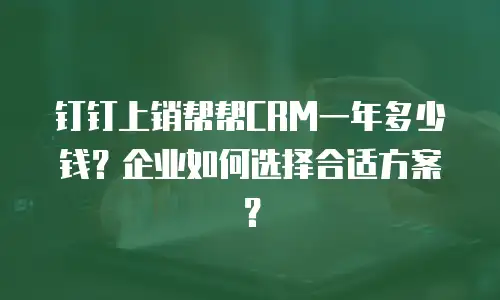钉钉上销帮帮CRM一年多少钱？企业如何选择合适方案？