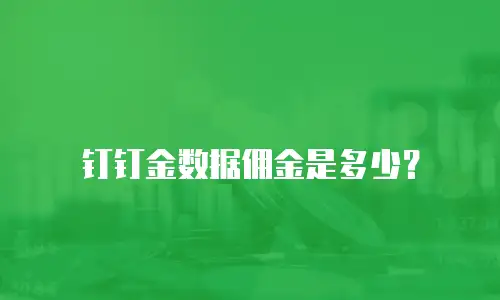 钉钉金数据佣金是多少？