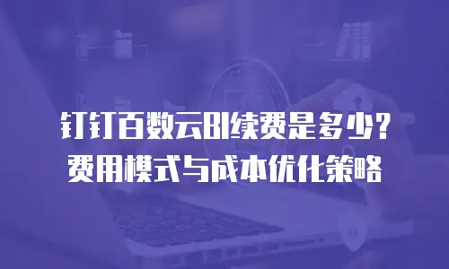 钉钉百数云BI续费是多少？费用模式与成本优化策略