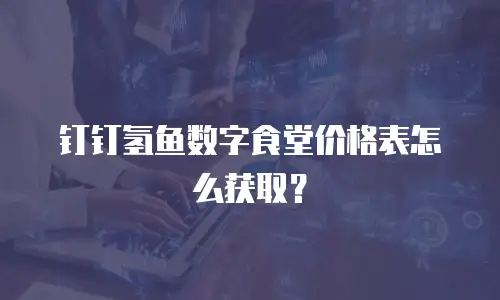 钉钉氢鱼数字食堂价格表怎么获取？
