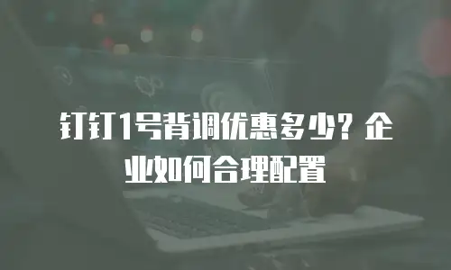 钉钉1号背调优惠多少？企业如何合理配置