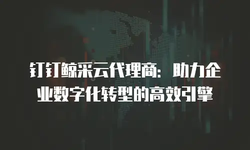 钉钉鲸采云代理商：助力企业数字化转型的高效引擎