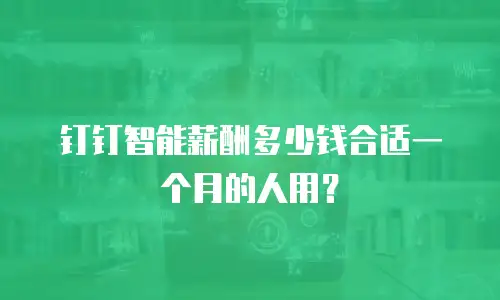 钉钉智能薪酬多少钱合适一个月的人用？