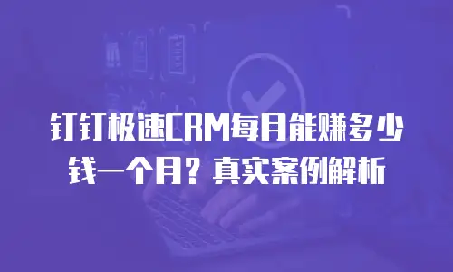 钉钉极速CRM每月能赚多少钱一个月？真实案例解析