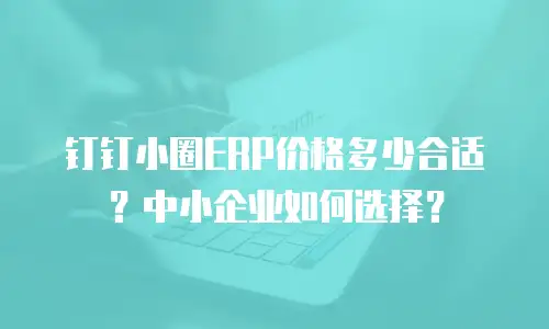 钉钉小圈ERP价格多少合适？中小企业如何选择？