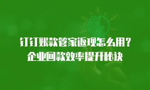 钉钉账款管家返现怎么用？企业回款效率提升秘诀