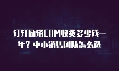 钉钉励销CRM收费多少钱一年？中小销售团队怎么选