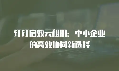 钉钉启效云租用：中小企业的高效协同新选择