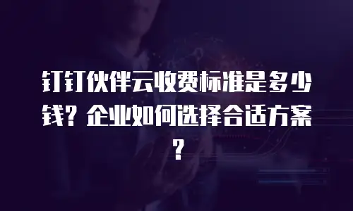 钉钉伙伴云收费标准是多少钱？企业如何选择合适方案？