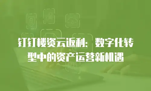 钉钉楼资云返利：数字化转型中的资产运营新机遇