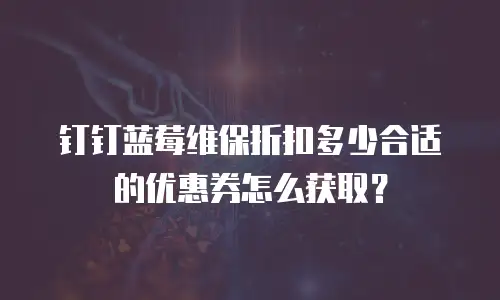钉钉蓝莓维保折扣多少合适的优惠券怎么获取？