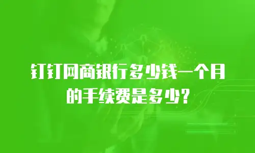 钉钉网商银行多少钱一个月的手续费是多少？