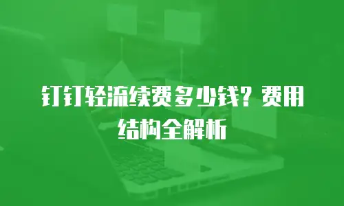 钉钉轻流续费多少钱？费用结构全解析