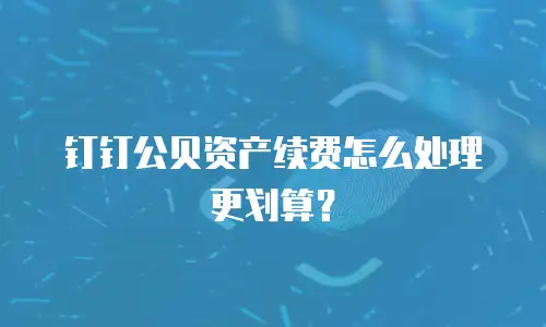 钉钉公贝资产续费怎么处理更划算？