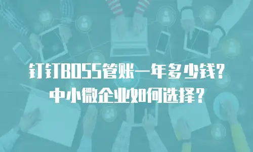 钉钉BOSS管账一年多少钱？中小微企业如何选择？