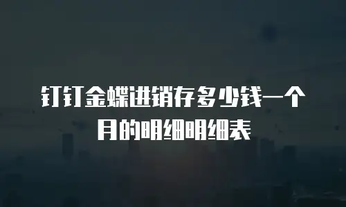 钉钉金蝶进销存多少钱一个月的明细明细表