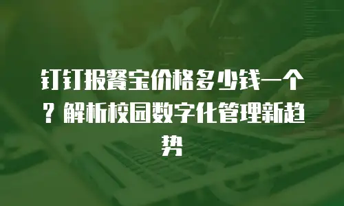 钉钉报餐宝价格多少钱一个？解析校园数字化管理新趋势