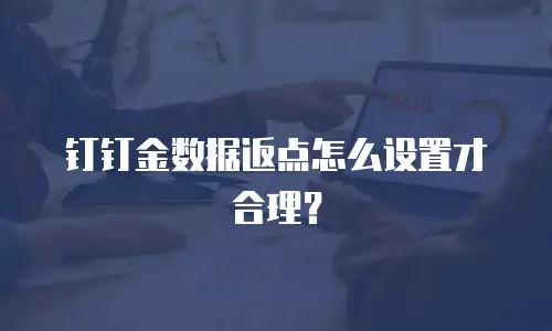 钉钉金数据返点怎么设置才合理？