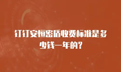 钉钉安恒密盾收费标准是多少钱一年的？