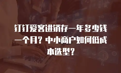钉钉爱客进销存一年多少钱一个月？中小商户如何低成本选型？