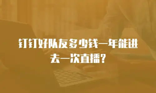 钉钉好队友多少钱一年能进去一次直播？