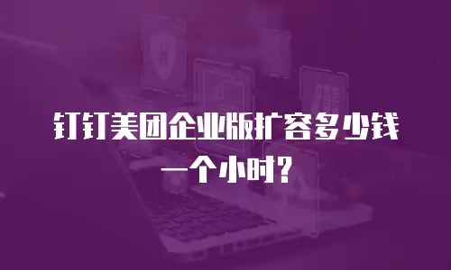 钉钉美团企业版扩容多少钱一个小时？