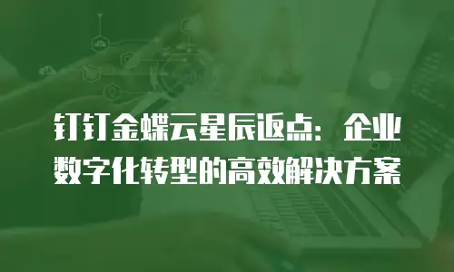 钉钉金蝶云星辰返点：企业数字化转型的高效解决方案