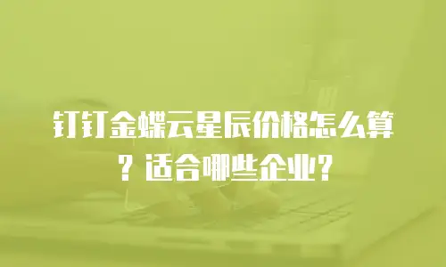 钉钉金蝶云星辰价格怎么算？适合哪些企业？