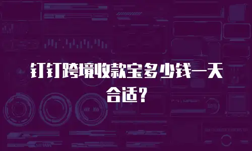 钉钉跨境收款宝多少钱一天合适？