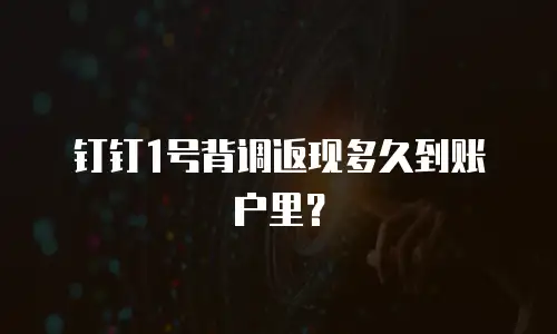 钉钉1号背调返现多久到账户里？