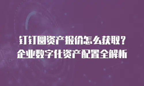 钉钉圆资产报价怎么获取？企业数字化资产配置全解析