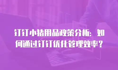 钉钉小猪用品政策分析：如何通过钉钉优化管理效率？
