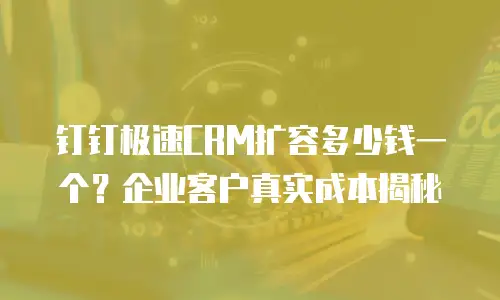 钉钉极速CRM扩容多少钱一个？企业客户真实成本揭秘