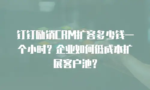 钉钉励销CRM扩容多少钱一个小时？企业如何低成本扩展客户池？