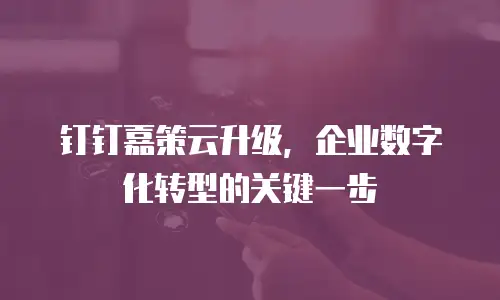 钉钉嘉策云升级，企业数字化转型的关键一步