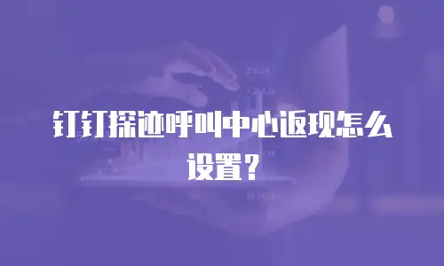 钉钉探迹呼叫中心返现怎么设置？