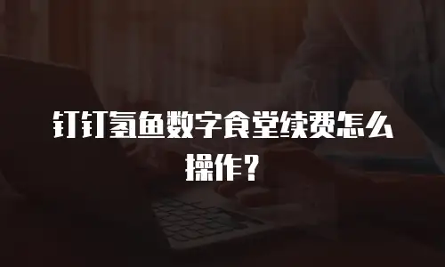 钉钉氢鱼数字食堂续费怎么操作？