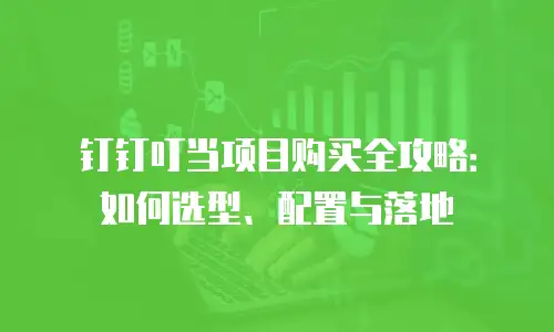 钉钉叮当项目购买全攻略：如何选型、配置与落地