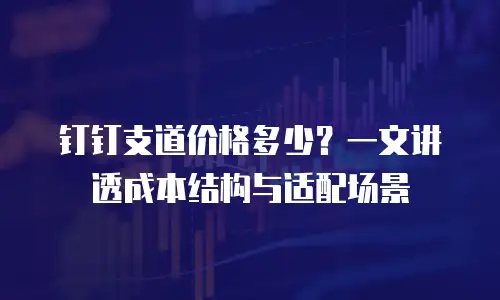 钉钉支道价格多少？一文讲透成本结构与适配场景
