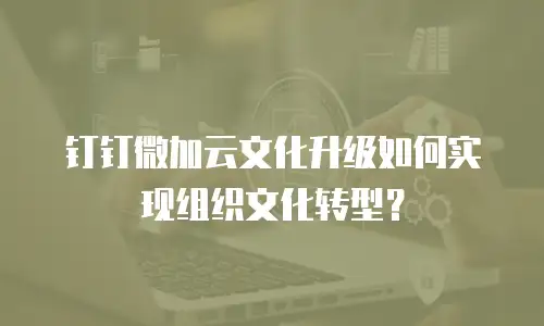 钉钉微加云文化升级如何实现组织文化转型？