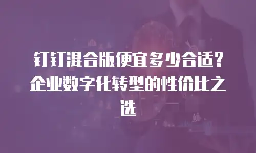 钉钉混合版便宜多少合适？企业数字化转型的性价比之选