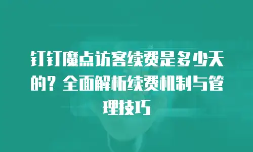 钉钉魔点访客续费是多少天的？全面解析续费机制与管理技巧