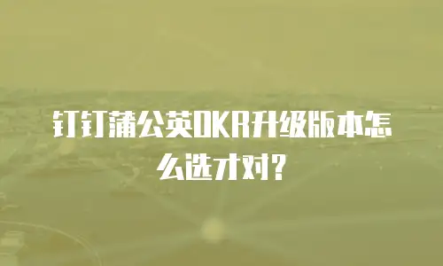 钉钉蒲公英OKR升级版本怎么选才对？